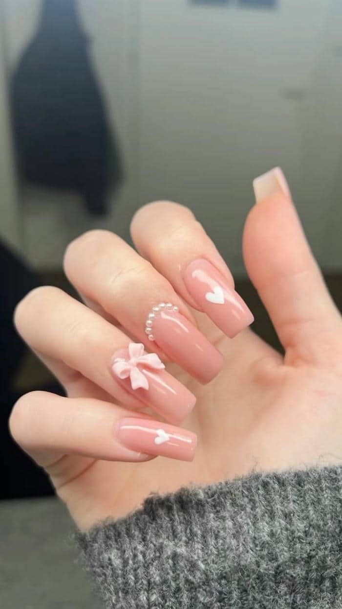 ảnh nail nơ xinh