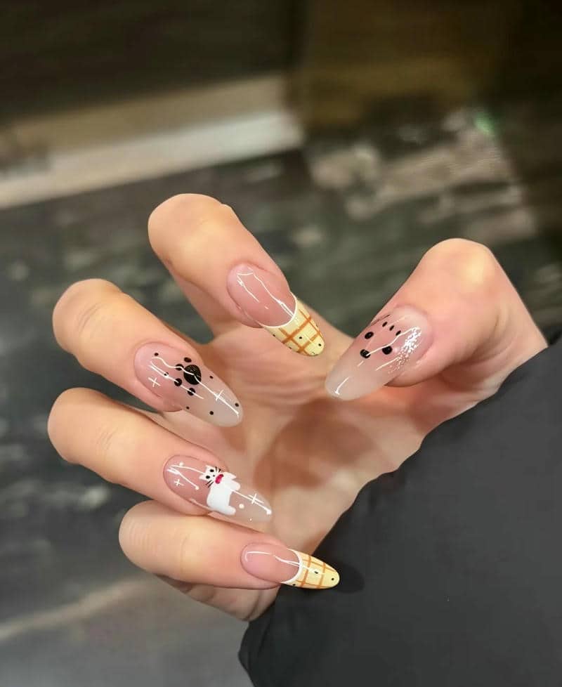 ảnh nail sơn đầu móng cute