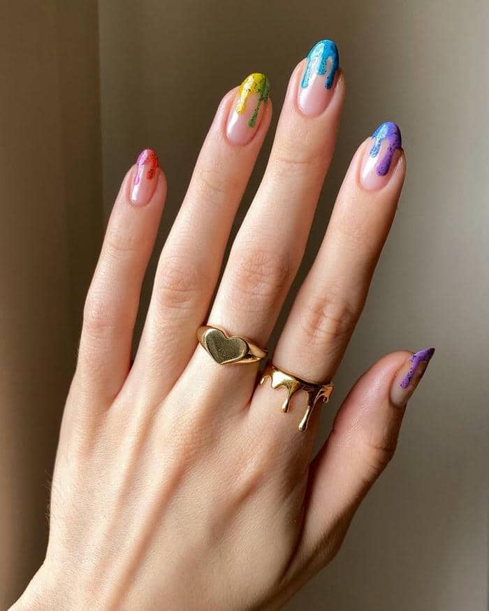 ảnh nail trơn nhiều màu