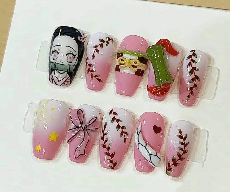 ảnh nail vẽ anime đẹp