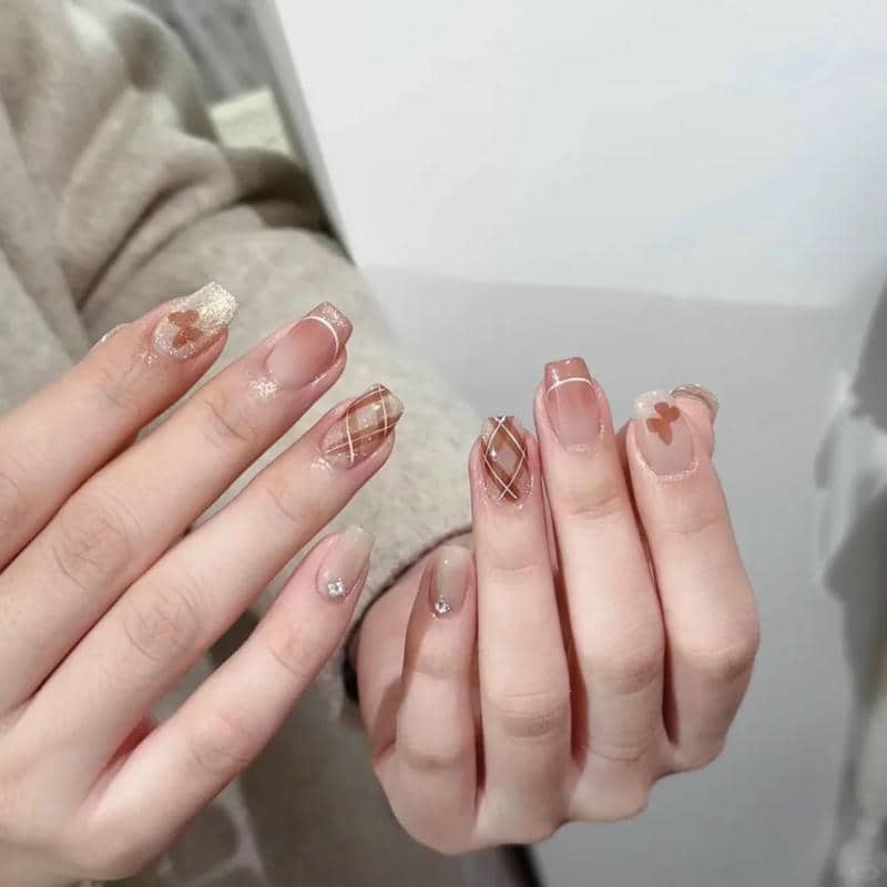 ảnh vẽ caro nail