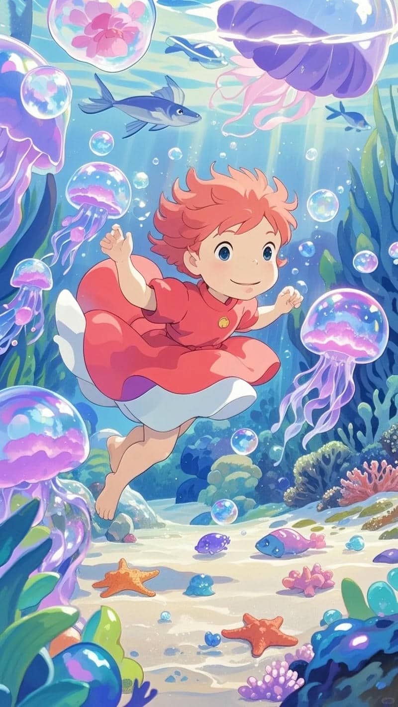 cô bé người cá ponyo hình nền