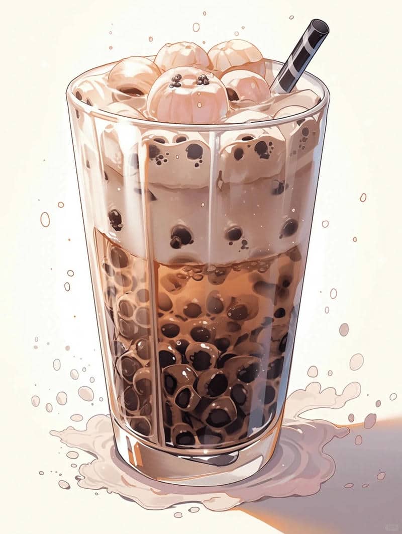 hình ảnh cốc trà sữa cute