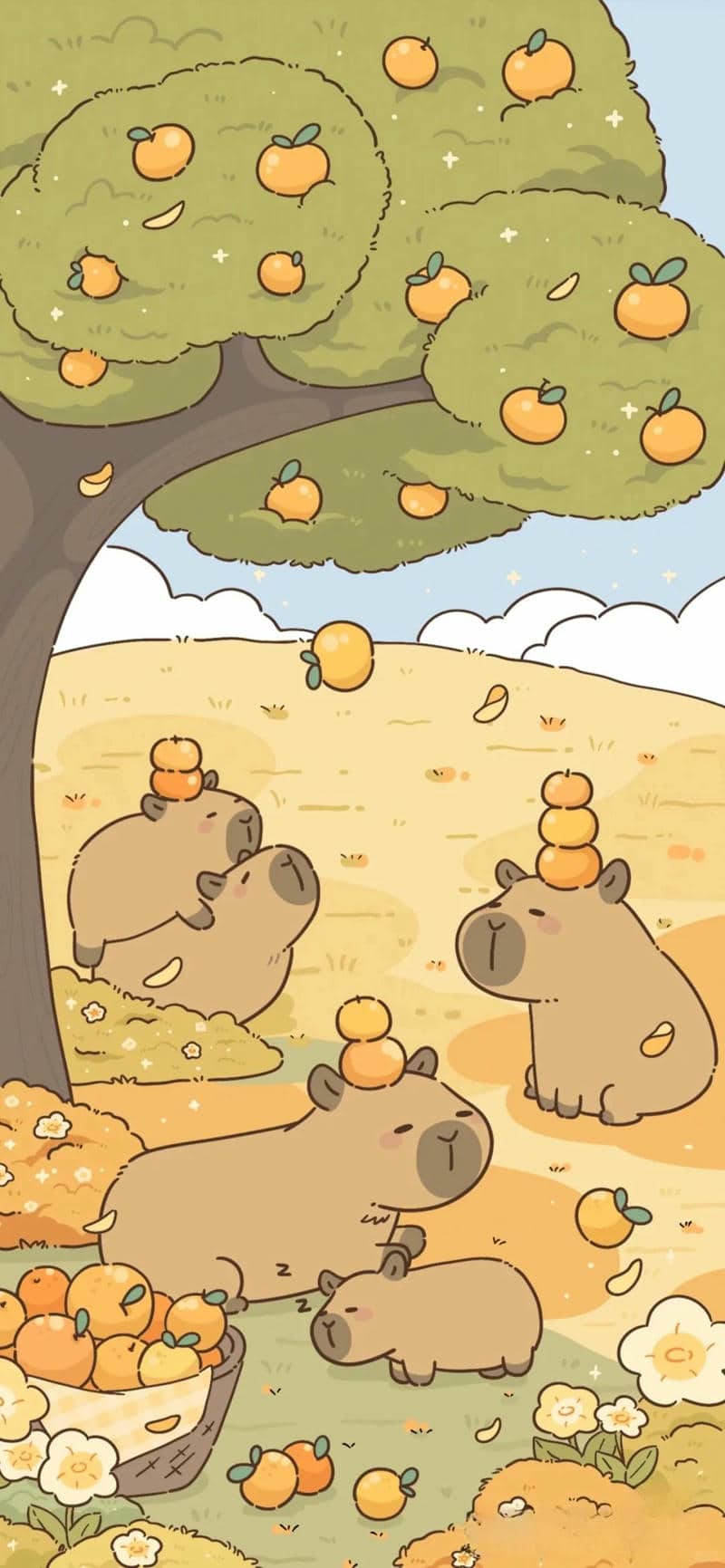 hình nền capybara vô tri cute