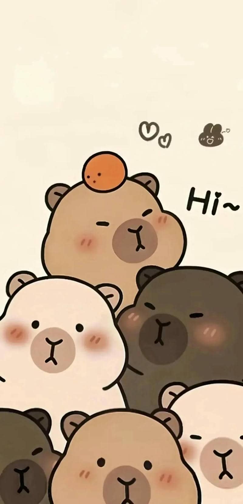 hình nền đt capybara dễ thương
