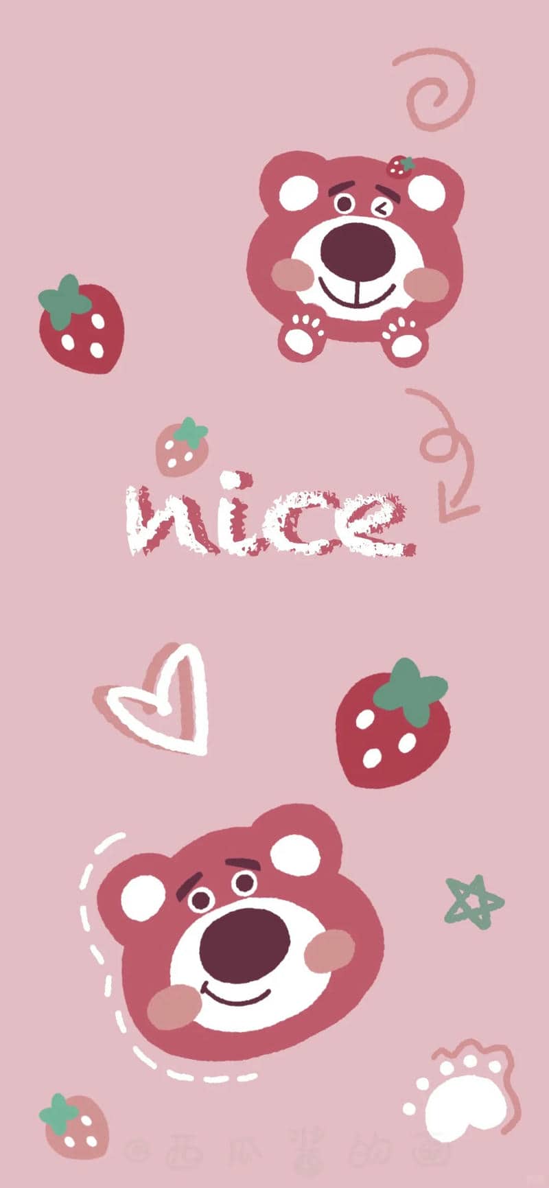 hình nền gấu cute màu hồng