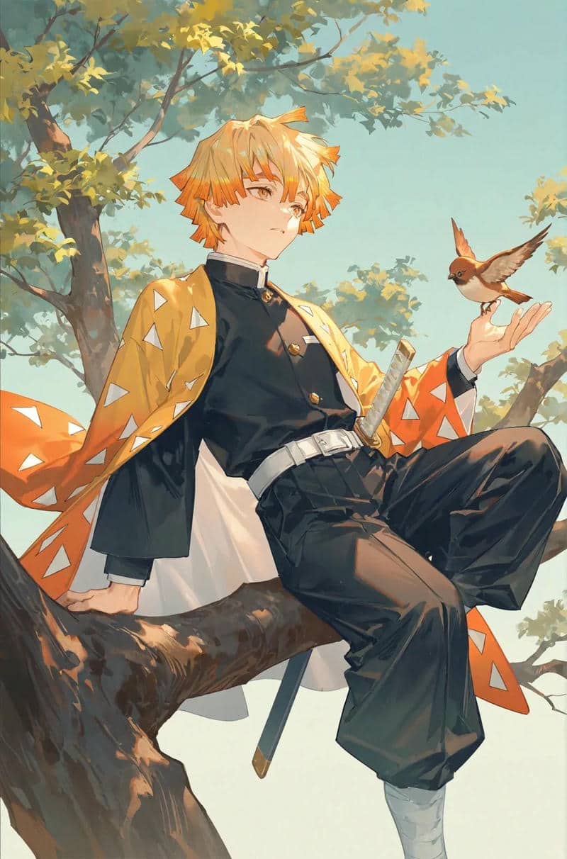hình nền zenitsu đẹp