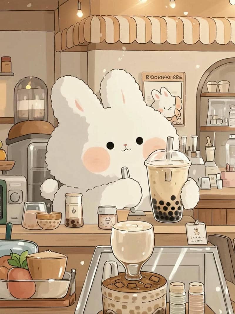 hình trà sữa dễ thương