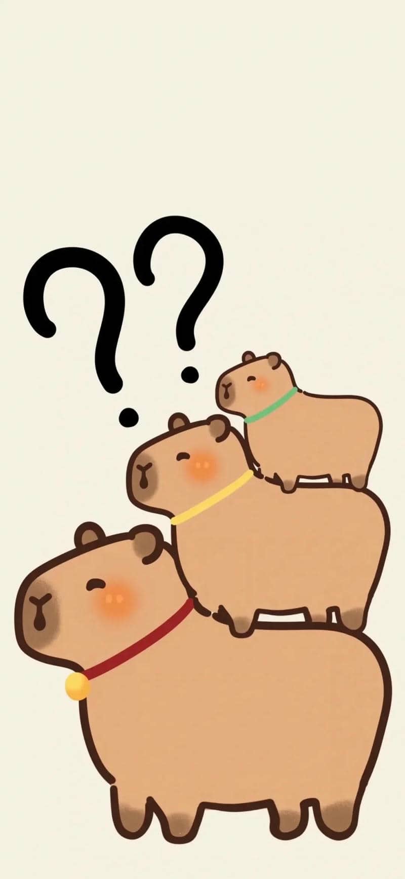 hình vẽ capybara cute làm hình nền