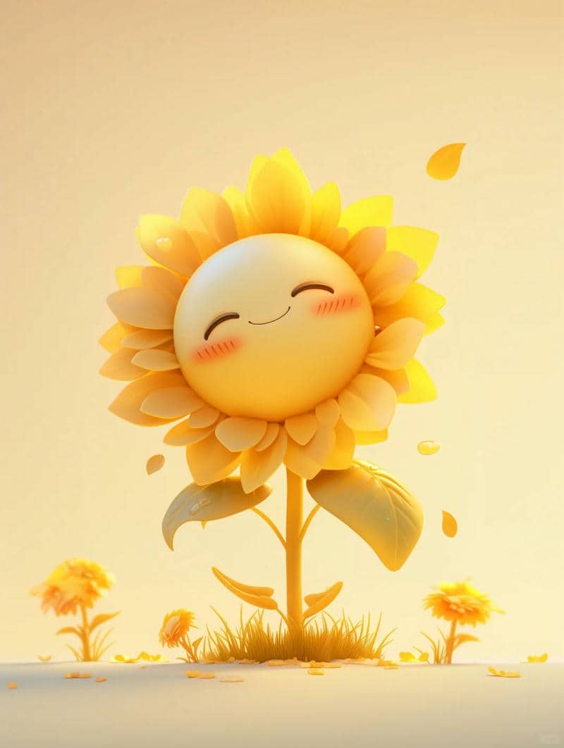 hoa hướng dương chibi cute