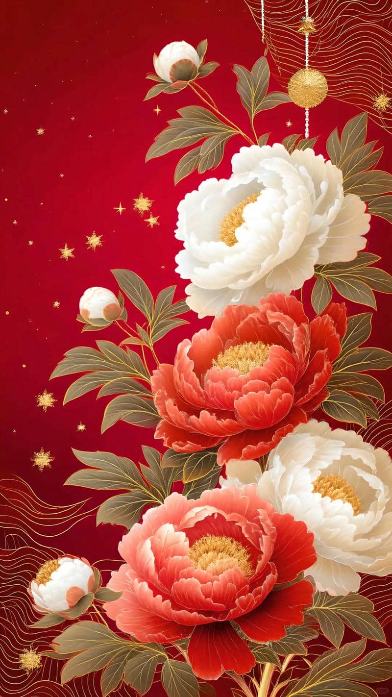 hoa mẫu đơn đỏ hình nền