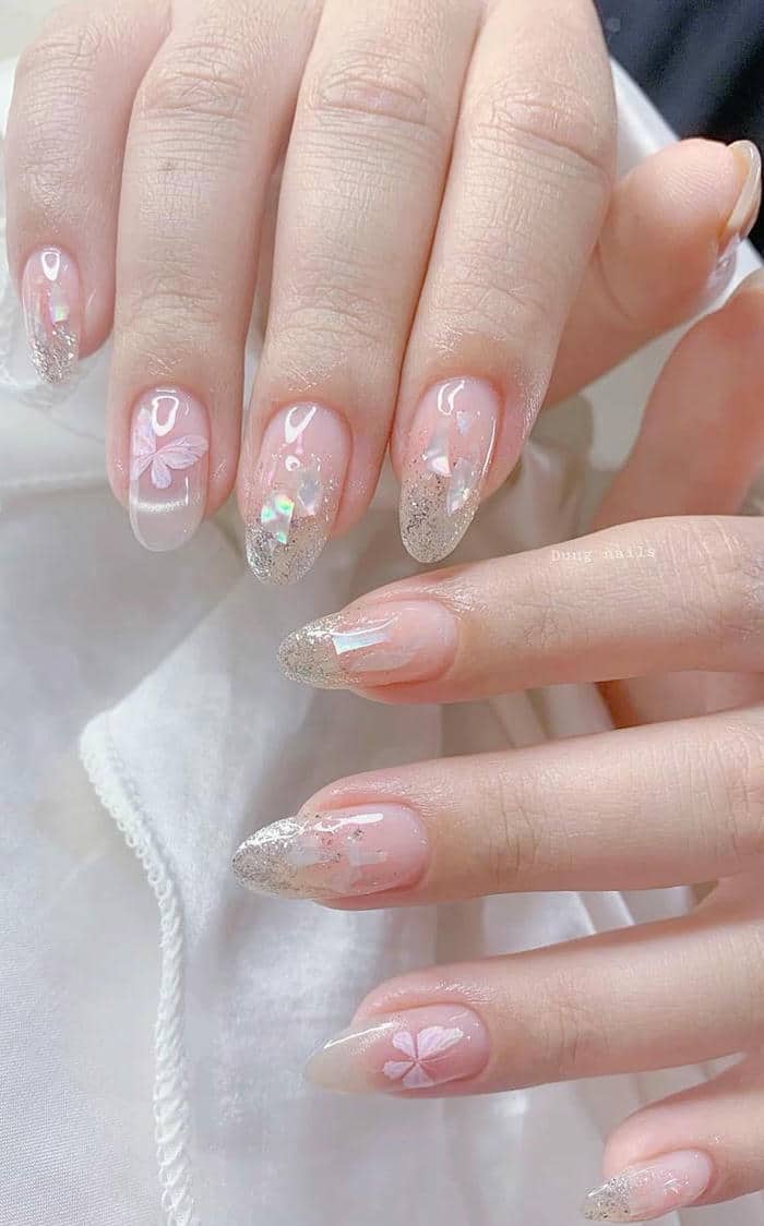 mẫu nail ẩn xà cừ đơn giản