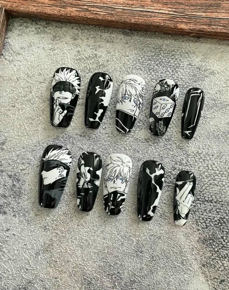 mẫu nail anime cá tính