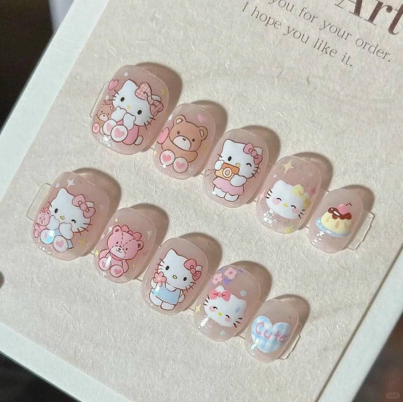 mẫu nail anime đáng yêu