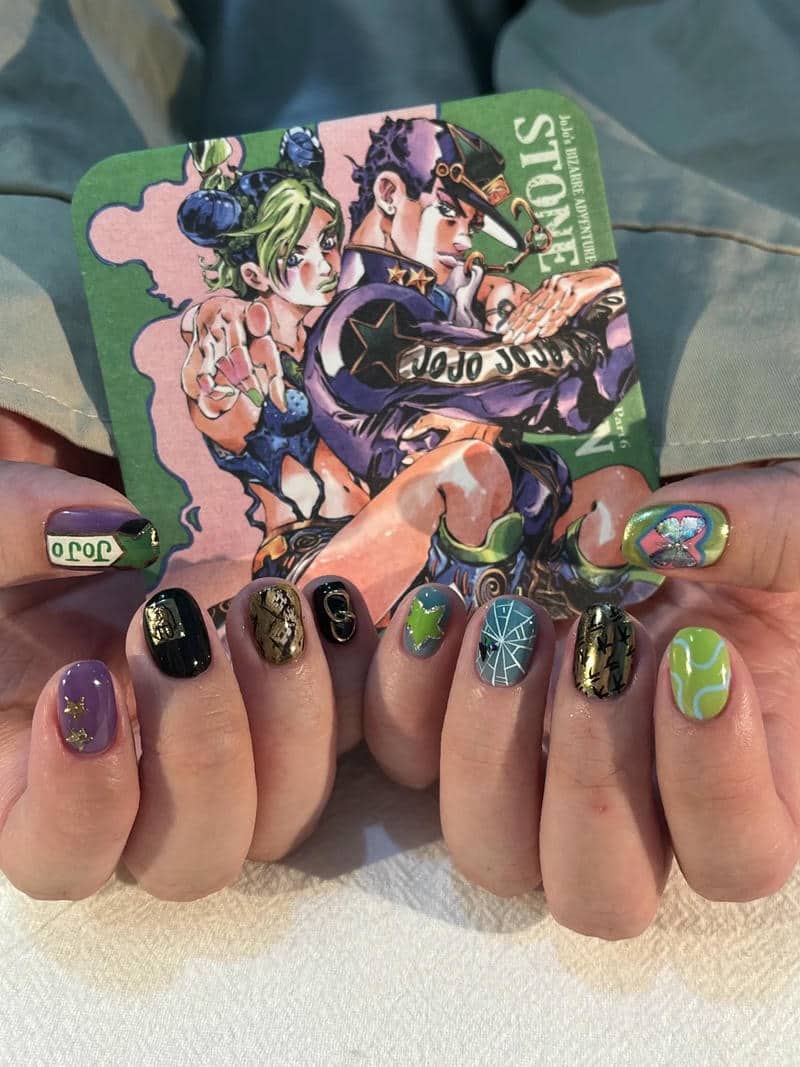 mẫu nail anime đơn giản