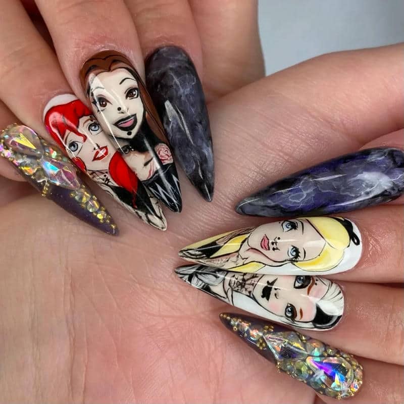 mẫu nail anime xinh