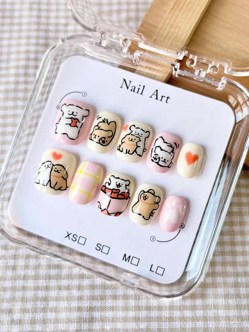 mẫu nail anime