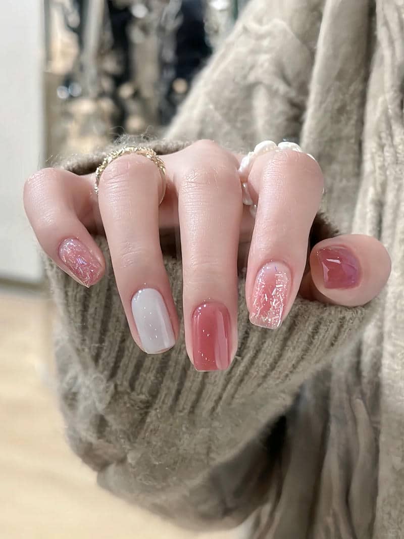 mẫu nail bánh bèo cho móng ngắn