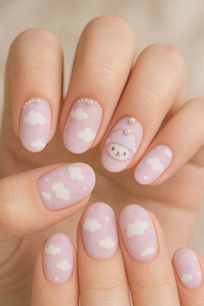 mẫu nail bánh bèo đơn giản