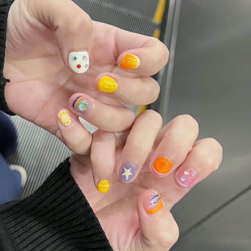 mẫu nail cho học sinh cấp 3