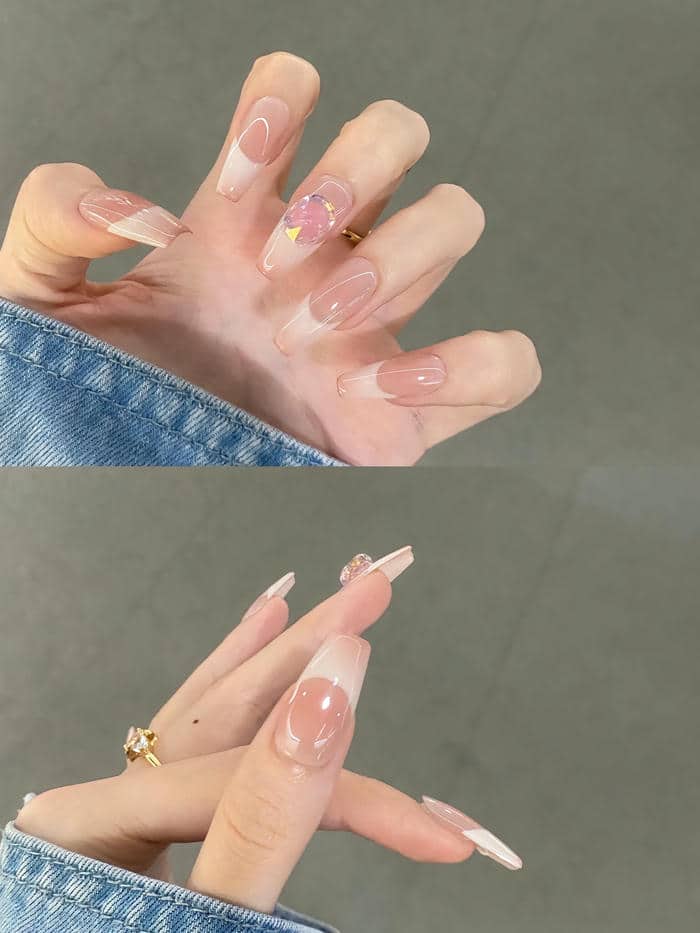 mẫu nail cô dâu nhẹ nhàng