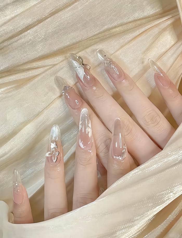 mẫu nail cô dâu sang chảnh
