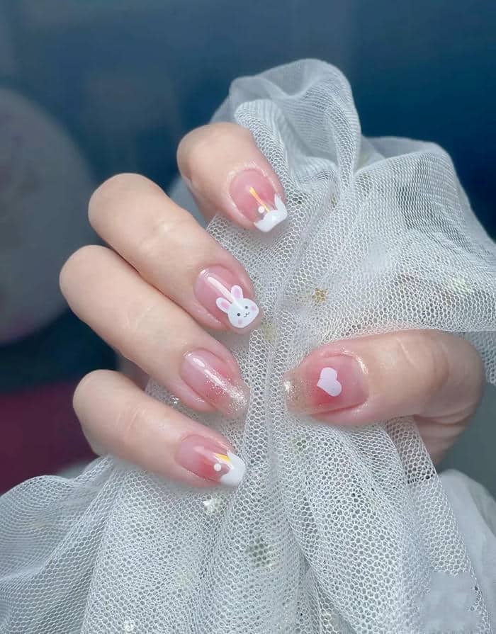 mẫu nail con thỏ