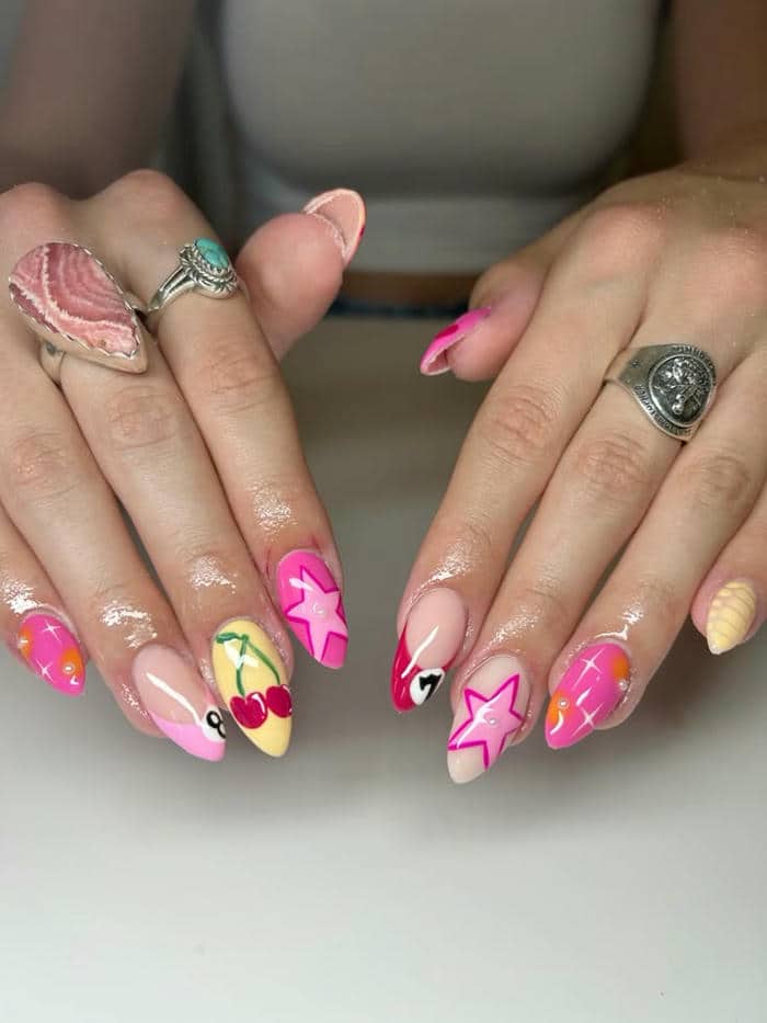 mẫu nail đắp bột cute