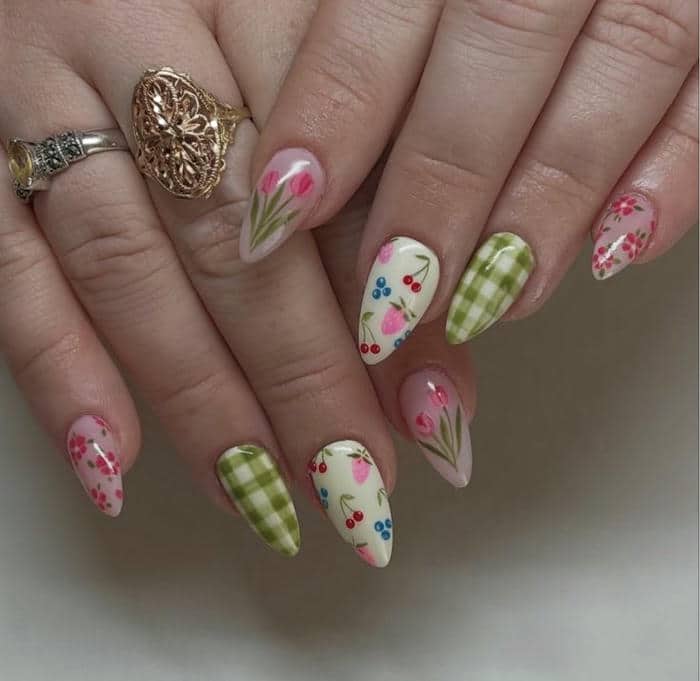 mẫu nail đắp bột nhẹ nhàng