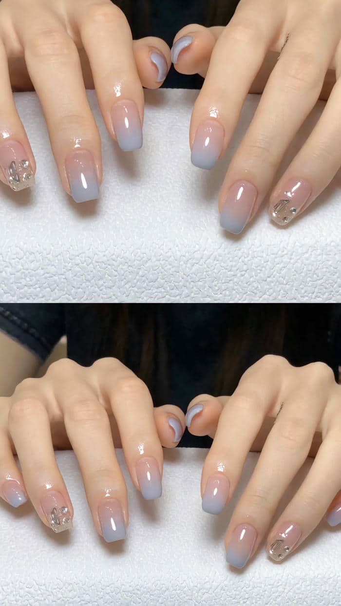 mẫu nail đắp bột ombre