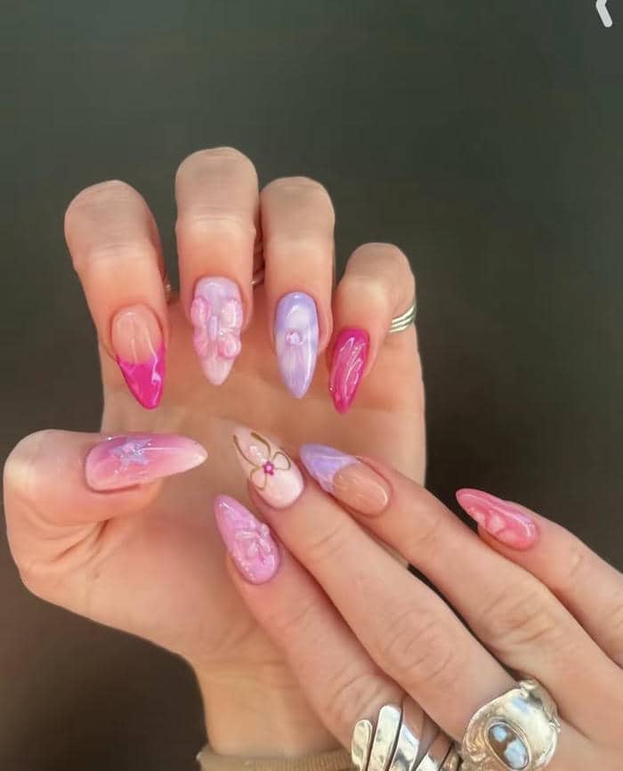 mẫu nail đắp bột xinh
