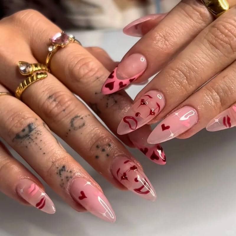 mẫu nail đẹp valentine