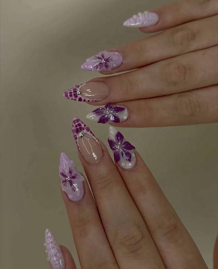 mẫu nail đi biển nhẹ nhàng