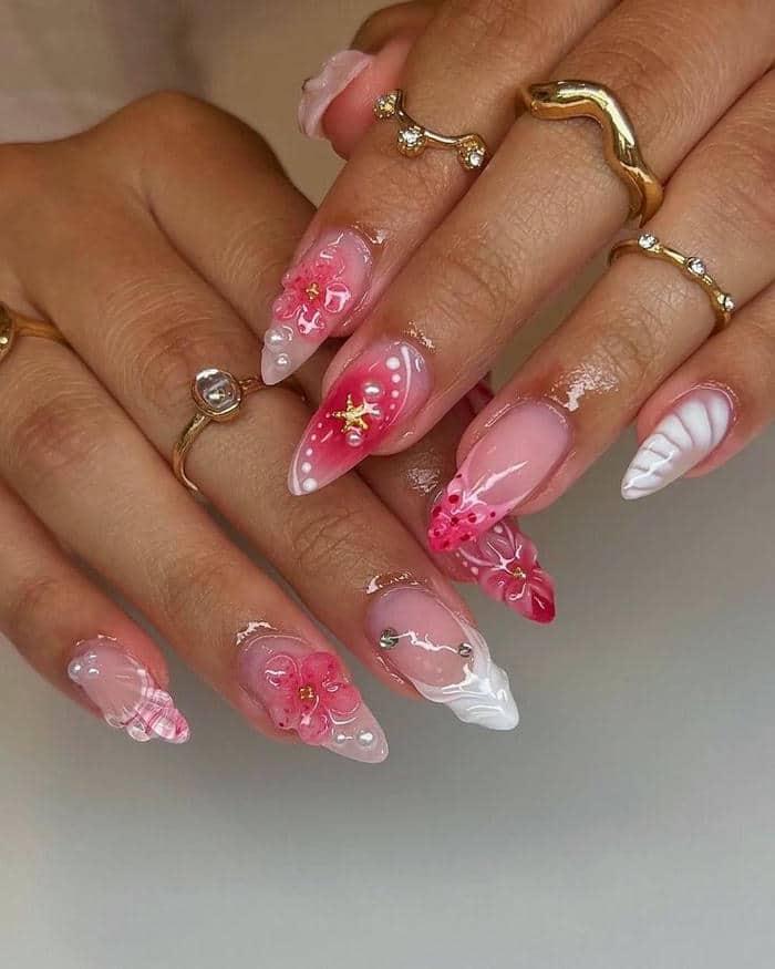 mẫu nail đi biển nổi bật