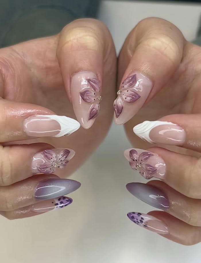 mẫu nail đơn giản đi biển