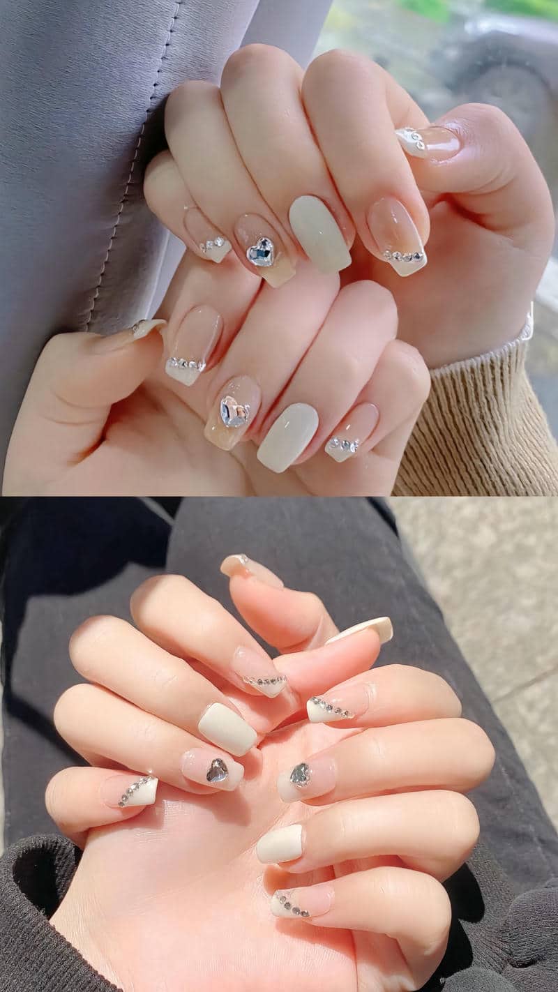 màu nail đơn giản làm sáng da