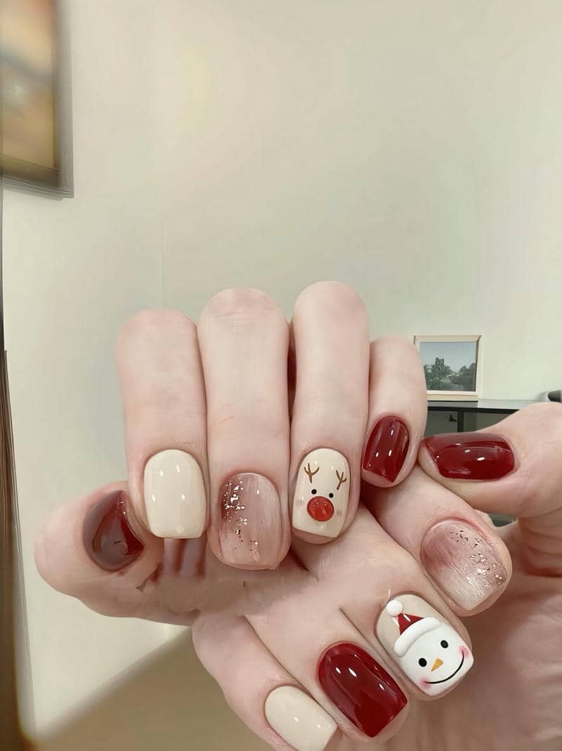 mẫu nail giáng sinh cute