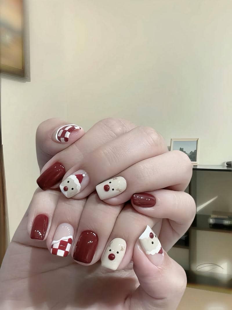 mẫu nail giáng sinh dễ thương