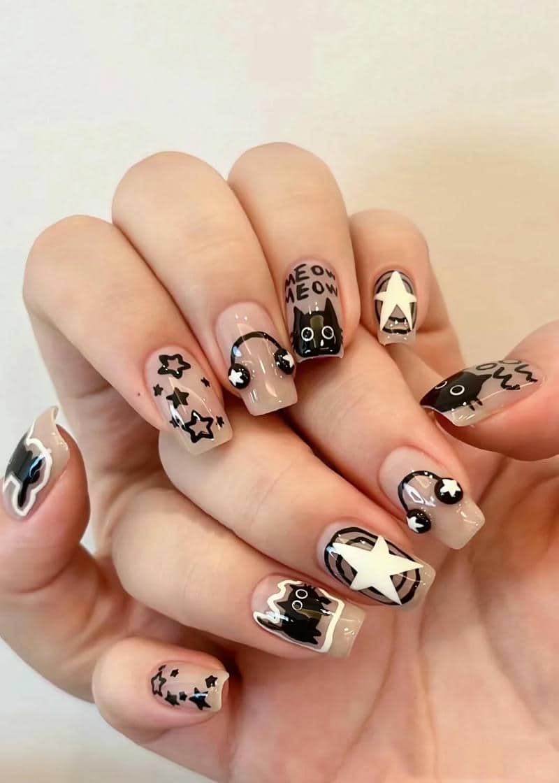 mẫu nail hài hước đáng yêu