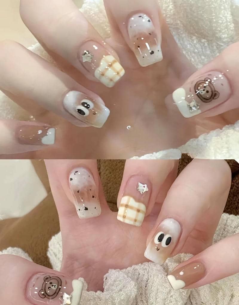 mẫu nail hài hước nhẹ nhàng