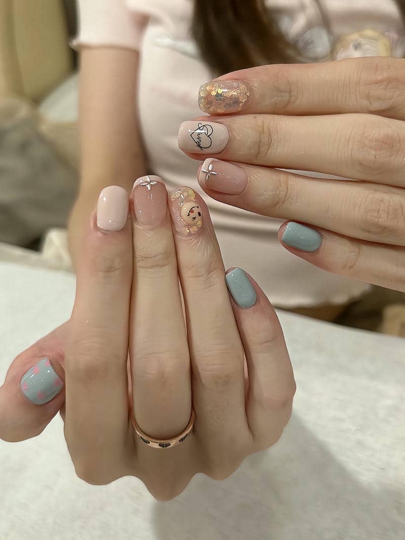 mẫu nail hàn quốc cute