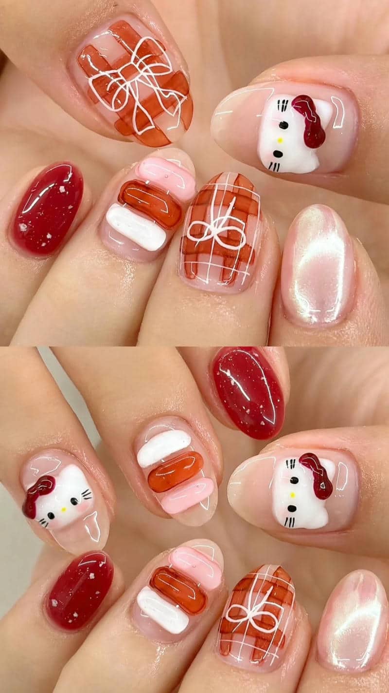mẫu nail hello kitty cute