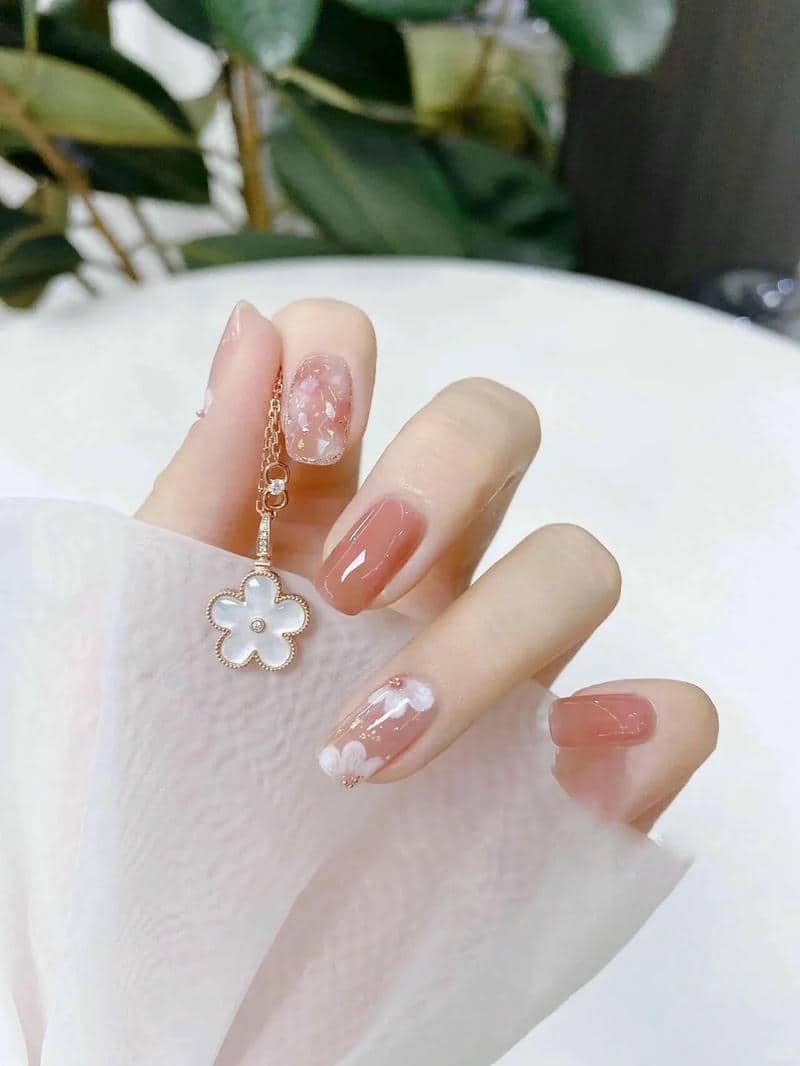 mẫu nail hoa đào đẹp