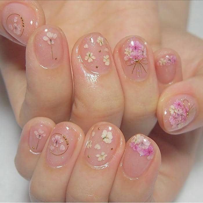 mẫu nail hoa nhí