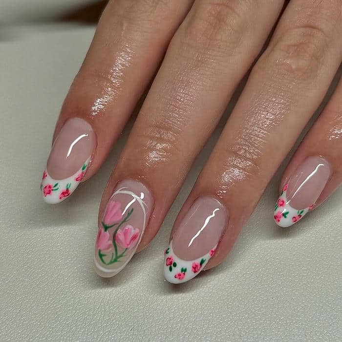 mẫu nail hoa tulip
