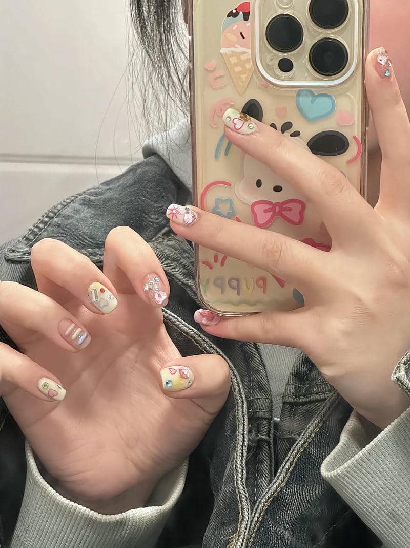mẫu nail học sinh cute