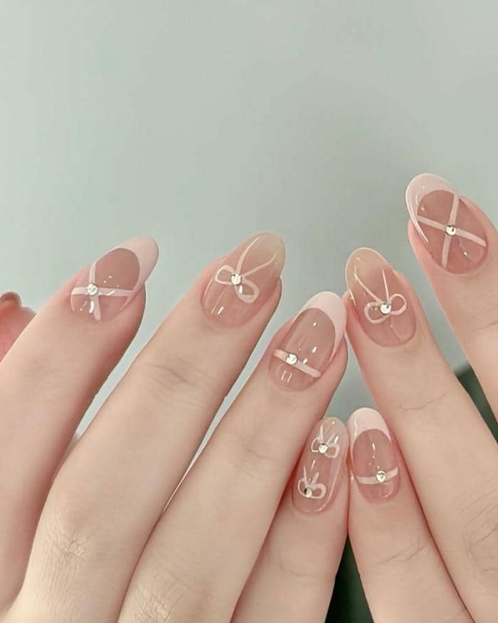 mẫu nail hồng nhẹ nhàng