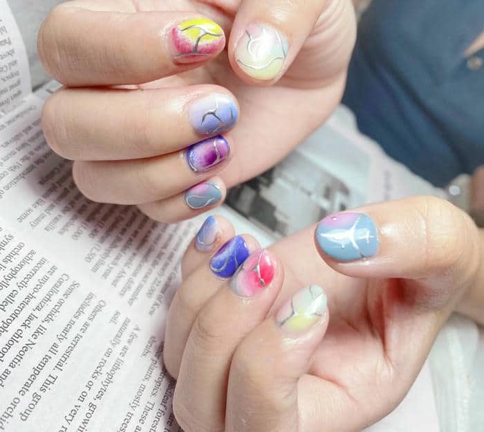 mẫu nail loang đơn giản