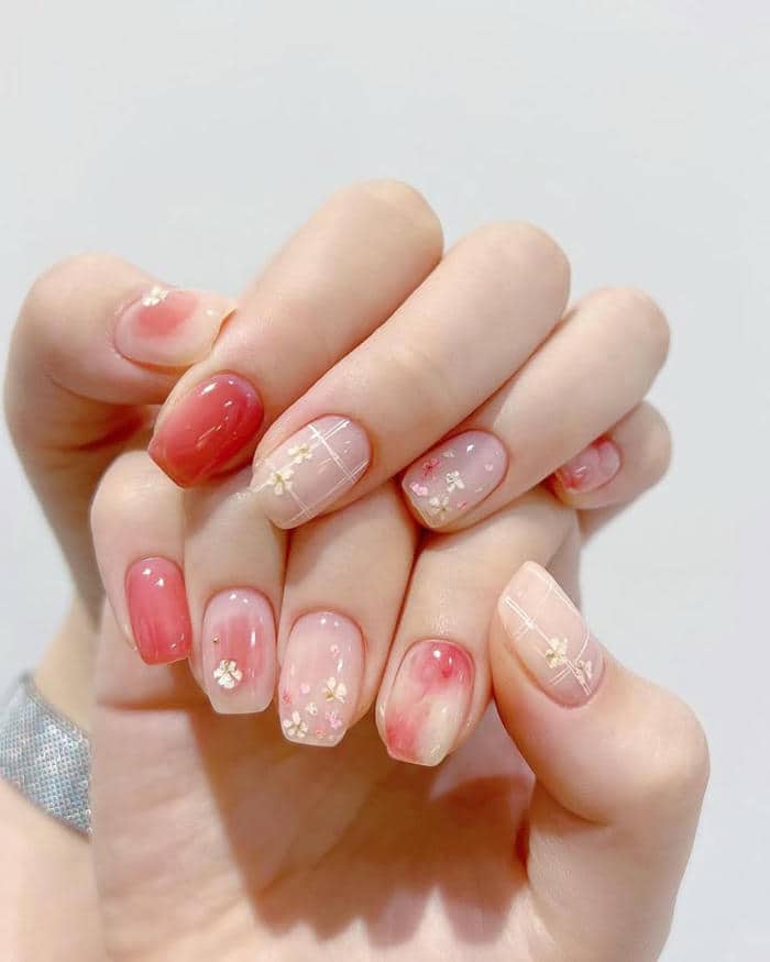 mẫu nail loang màu thạch