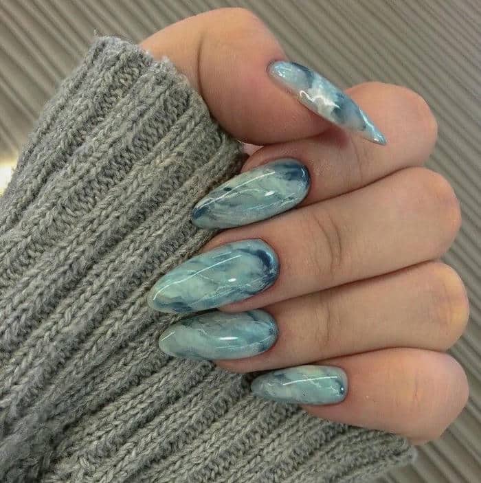 mẫu nail loang vân đá
